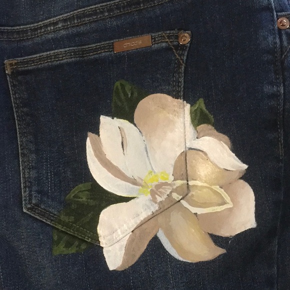 PAINTED BOTANICAL GIRLFRIEND ANKLE JEANS - Picture 4 of 6